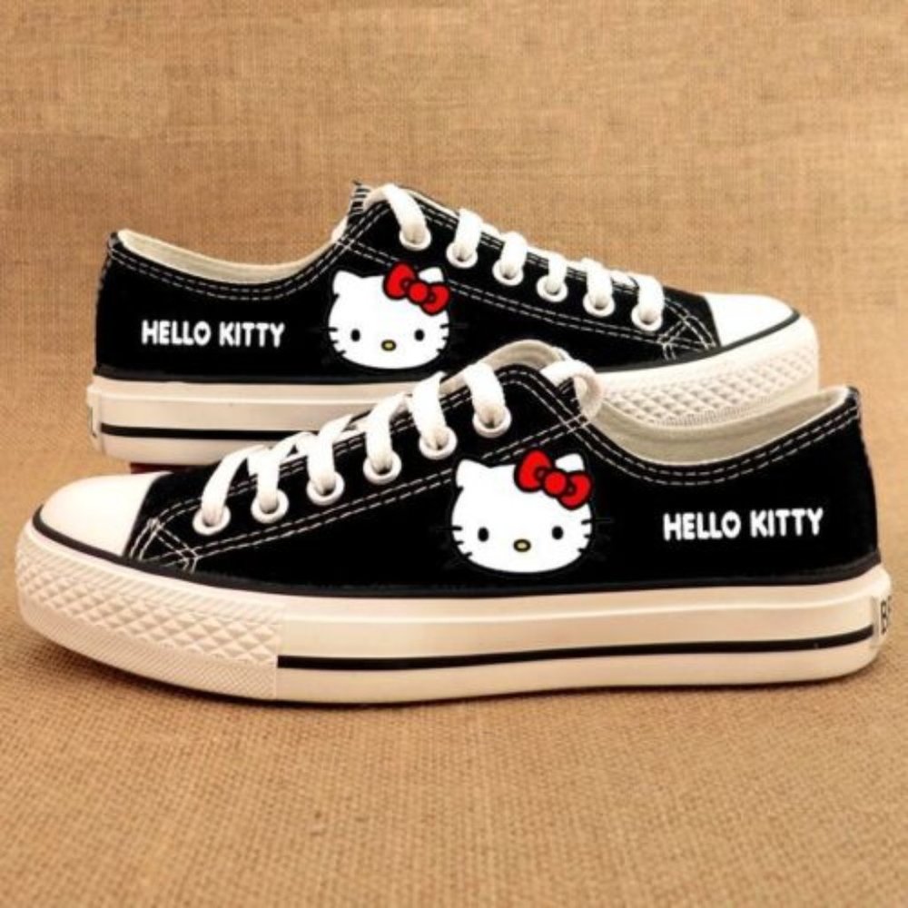 NEW Hello Kitty Womens Sneakers Low Top Canvas Tennis Shoes Star Girls Ladies